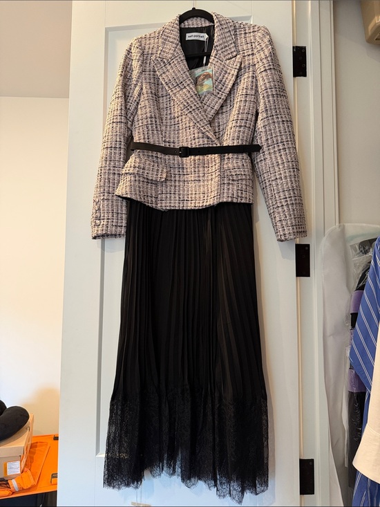 Self-Portrait Dresses & Skirts - NWT Self-Portrait Pink Boucle Tailored Blazer Dress